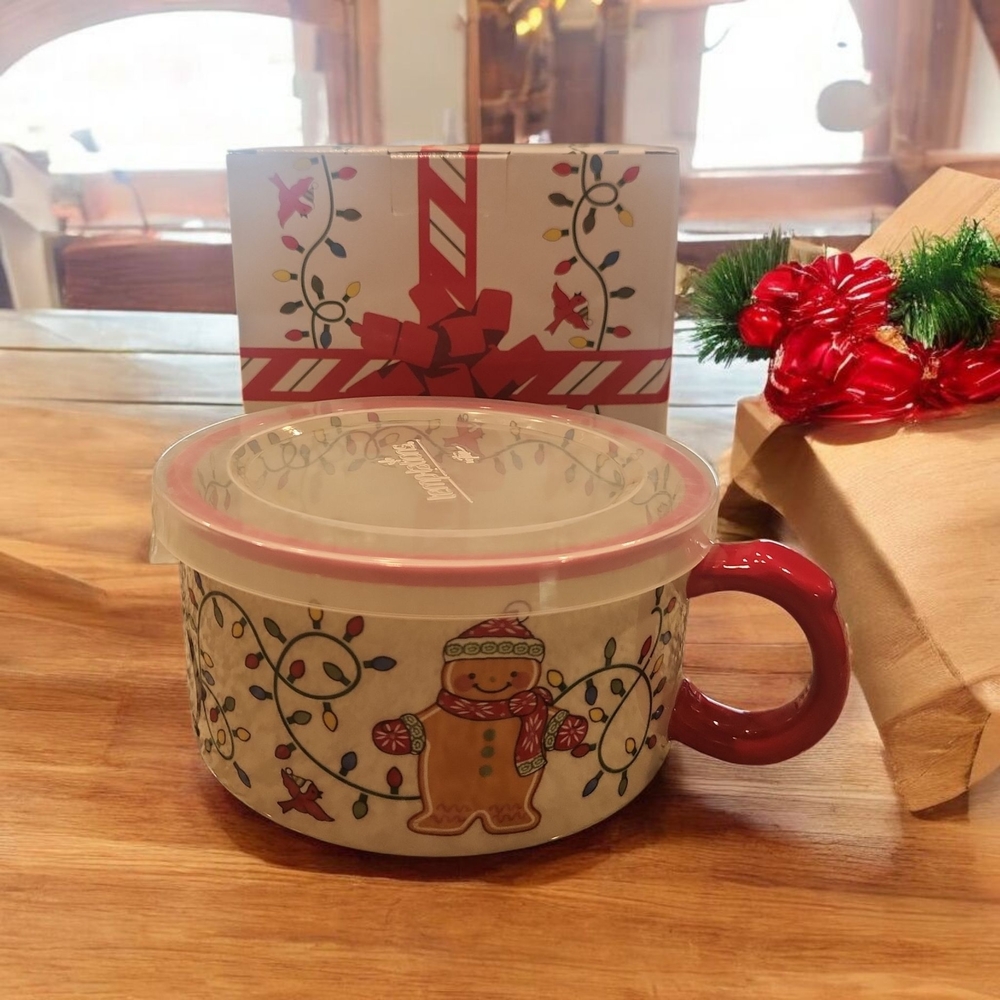 Temp-Tations by Tara "Winter Whimsy" Meal Soup Bowl Mug with Lid - NIB Last one